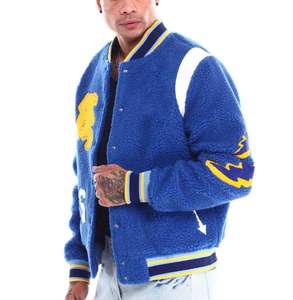 Custom Print Logo Men's Retro Winter Outdoor <b>Work</b> Jackets <b>Fleece</b> Varsity Jacket Chenille Embroidery Winter Jacket Cotton - Product Image 3
