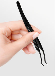 Pince à cils de marque privée personnalisée avec logo imprimé 45 75 90 degrés pointe en fibre Nano Grip pour l'extension des cils - Product Image 3