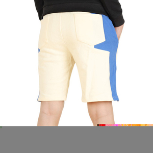 กางเกงขาสั้นสำหรับผู้ชายผ้าโพลีเอสเตอร์100% ยืดหยุ่นเอวแบบลำลองสีเบจและสีน้ำเงิน - Product Image 4