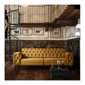 Cómodo juego de sofás convertibles Chesterfield para sala de estar, hotel, apartamento o villa, muestra gratis disponible - Product Image 5