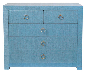 Commode à 5 tiroirs en osier de style moderne antique, écologique, durable, polyvalente, pour salle à manger, salon, bureau à domicile, chambre à coucher, villa - Product Image 2