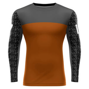 Rashguard à manches longues pour homme adulte de haute qualité, personnalisé, MMA, écologique, séchage rapide, respirant, anti-UV, en spandex/polyester - Product Image 1