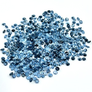 Topacio Azul Londres Natural de 3 mm, Talla Redonda Facetada, Piedras Preciosas Sueltas para Joyería, Piedra Calibrada de Alta Calidad, Precio al por Mayor - Product Image 3