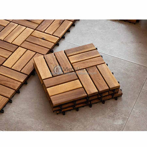 Baldosas de Madera de Acacia Antideslizantes e Impermeables Contemporáneas, Tablones de Madera Encastrables para Pisos Exteriores - Product Image 6