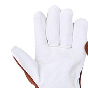 Guantes de soldadura de algodón/cuero hasta el codo con resistencia al calor transpirables y antideslizantes para soldadura de arco MIG de alta resistencia - Product Image 3