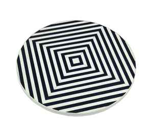 Precio directo de fábrica, taburete con incrustaciones de hueso de diseño de sala de estar barato, taburete con incrustaciones de hueso blanco y negro, mesa de centro de madera de resina a precio superior - Product Image 3