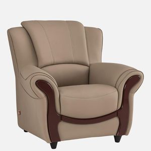 Sofá de cuero marrón de 1 plaza Blos, Material de cuero sintético duradero para muebles de sala de estar - Product Image 3