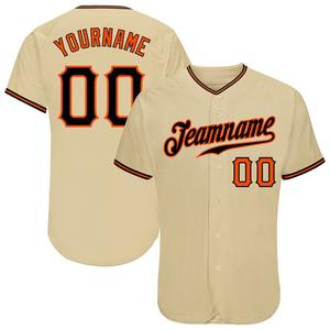 Pakistan Sportswear Industry Maillot de baseball authentique noir-orange sable personnalisé - Product Image 1