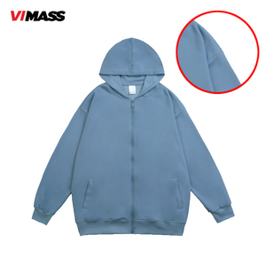 เสื้อฮู้ดผ้าคอตตอนใส่ได้ทั้งชายและหญิงเสื้อฮู้ดแบบสวมหัวมีซิปรูดพาดไหล่สำหรับผู้ชายโอเวอร์ไซส์ - Product Image 4