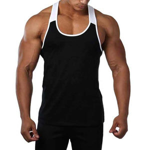 Moda de alta calidad, ropa de algodón blanco y negro para hombre, camisetas sin mangas de talla grande, camisetas sin mangas transpirables para entrenamiento, culturismo, gimnasio - Product Image 1