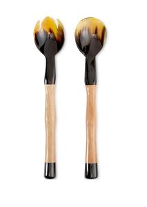 Cuillère et fourchette à salade en résine artisanale de luxe avec tête en corne, design moderne, ustensiles de table pour les fêtes - Product Image 4