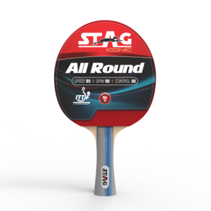 Raquette de tennis de table STAG Iconic Professional All Round, en bois et caoutchouc, avec picots longs, fond en fibre de carbone - Product Image 1