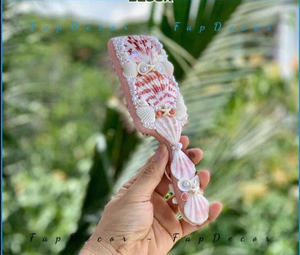 Peine de Pelo de Concha Natural, Hecho a Mano en Vietnam, Accesorio de Belleza de Concha Marina, Regalo - Product Image 4