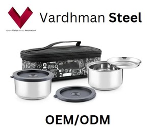 Boîte à lunch à double paroi isolée en acier inoxydable avec couvercle en plastique Double fraîcheur Double isolation - Product Image 5