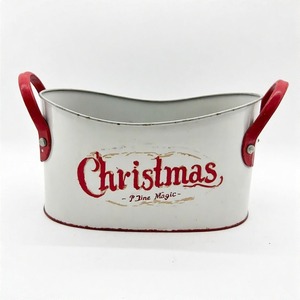 Maceta navideña Frosty Forest con textura metálica clásica para sostener guirnaldas de flores navideñas y decoración de jardín de temporada - Product Image 2