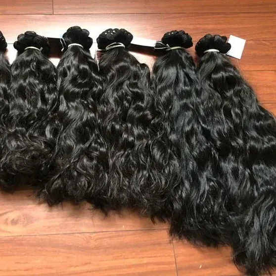 Wholesale price hair vendors Raw hair luxury human hair natural wavy machine weft ready to ship worldwide Instock