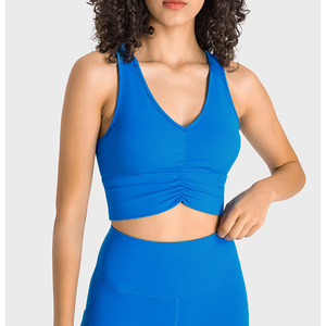 High Quality Custom Nylon Spandex Sports <b>Bra</b> for Fitness Yoga Heat Transfer Logo Breathable Material Plus Size Adjustable <b>Strap</b> - Product Image 5