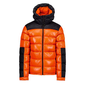 เสื้อแจ็กเก็ตแฟชั่นบุขนสำหรับผู้ชาย, เสื้อโค้ทบุนวมน้ำหนักเบาพร้อมฮู้ดสีพื้นมีซิป - Product Image 1