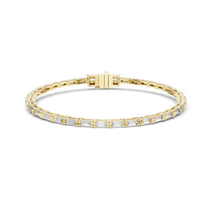 Brazalete de Diamantes de Laboratorio de 3.70 CT, Corte Baguette, Oro de 10KT, 14KT, 18KT y Plata 925, Oro Rosa, Amarillo, Blanco - Product Image 2