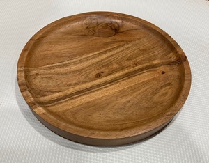 Bandeja de servicio de madera de forma redonda moderna, mango de nueva apariencia, uso doméstico, bandeja decorativa para servir nueces, dátiles, frutas, comida, bodas, hoteles - Product Image 3