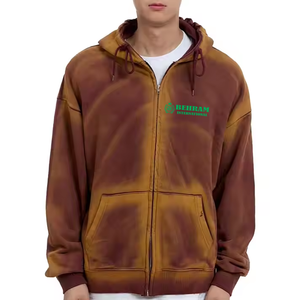 Nouveau style 2026 – Sweat à capuche zippé pour homme de qualité supérieure en molleton de coton épais ou en tissu éponge français, séchage rapide, respirant, coupe oversize - Product Image 5