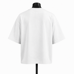 เสื้อยืดแขนสั้นสีขาวลายการ์ตูนทรงโอเวอร์ไซส์สไตล์สตรีท คอกลม ผ้าคอตตอนเจอร์ซีย์ สำหรับผู้ชาย - Product Image 2