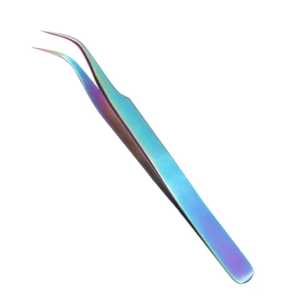 Pinzas de pestañas con volumen de fibra puntiaguda rosa con logotipo personalizado, extensión de pestañas profesional de acero inoxidable de 75 y 90 grados con etiqueta privada - Product Image 6