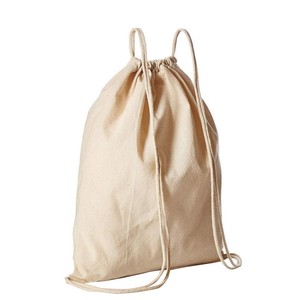 Sac à cordon en toile de coton de haute qualité Logo imprimé personnalisé Design portable avec fermeture ouverte-Tissu réutilisable vierge en gros - Product Image 2