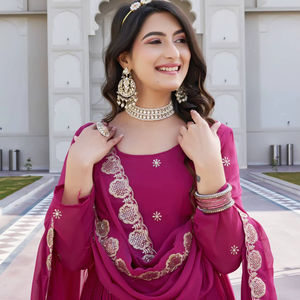 Collection de costumes Anarkali Palazzo brodés élégants pour les tenues de fête - Product Image 1