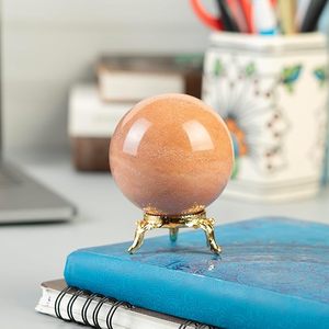 Esfera de piedra lunar de melocotón al por mayor-Reiki Healing & Home Decor - Healing & Emotional Balance Crystal Pulido Peach Moonstone - Product Image 5