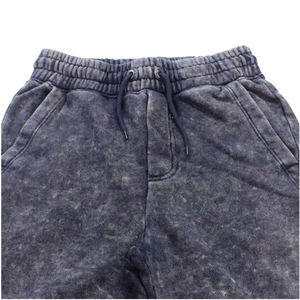 Top Selling <b>Men's</b> 100% Cotton Acid Washed Fleece <b>Shorts</b> Warm Stylish Solid Pattern Elastic Waist-Corduroy - Product Image 4