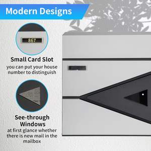 เฟอร์นิเจอร์กลางแจ้งทำจากเหล็กเคลือบผงแบบเรียบง่ายติดผนังสถาปัตยกรรมกล่องจดหมายแบบกำหนดเอง OEM ODM - Product Image 2