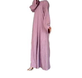 Premium femmes rose islamique Maxi robe ensemble avec poches confortable été voyage et week-end porter - Product Image 3