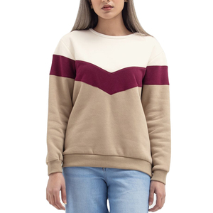 Sweat-shirt décontracté à col rond en coton respirant pour femmes en grande taille avec logo personnalisé brodé sur le devant pour la saison hivernale - Product Image 1