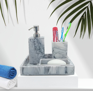 Proveedor al por mayor Conjunto de baño de resina Artículo de decoración Artesanía Último conjunto de baño de diseño multicolor - Product Image 2