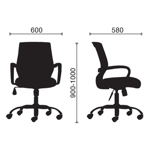 Chaise de bureau pivotante universelle BFGVP007, minimaliste, réglable en hauteur, avec appuie-tête, dossier ergonomique en maille, assise en mousse et tissu, pour la maison - Product Image 3