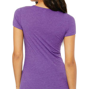 Camiseta de manga corta de Triblend para mujer, camiseta 50% poliéster 25% Airlume peinado y anillo de algodón 25% rayón 40 individual 3,8 oz púrpura - Product Image 6