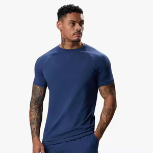 Venta al por mayor 100% algodón camiseta de calidad superior peso pesado ecológico Plaid Fitness gimnasio Casual ropa deportiva hombres alta venta - Product Image 3