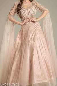 เดรสราตรีทรงเอไลน์แขนยาวผ้าโปร่งปักลูกปัดชุดราตรีออกงานทางการสำหรับงานพรอม - Product Image 6