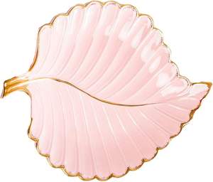 Tendance Feuille Plateau En Céramique Pour La Maison Hôtel Et Restaurant Ustensiles De Cuisine Alimentaire Chocolat Bol De Service Rose Couleur Plateaux En Céramique De Luxe - Product Image 1