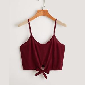 Top corto de entrenamiento para mujer, ropa deportiva de alta calidad, informal, sin mangas, barata, venta al por mayor - Product Image 3