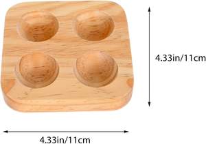 Bandeja de soporte de madera para huevos, placa de 4 agujeros, encimera, bandeja para huevos, pantalla de mesa, refrigerador, almacenamiento, Skelter Deviled Egg - Product Image 5