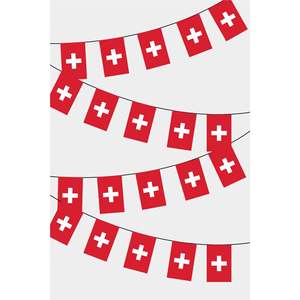 For Switzerland Rectangular Flag Bunting for Party Decorations - Product Image 1