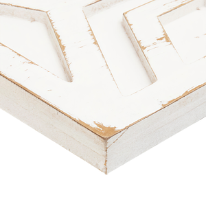 Décoration murale artisanale en bois sculpté, panneau mural rectangulaire, finition blanche, décoration artistique pour salon, entrée, hall - Product Image 5