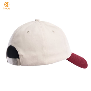 OEM ODM Chapeaux de baseball 6 panneaux personnalisés non structurés avec broderie 2D lettre vintage Clip métallique en coton/polyester à bord incurvé pour hommes - Product Image 5