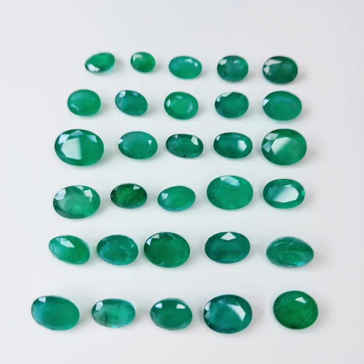 Fine Green Color 6x4 5x7 6x8 Callibrated Size 100% Natural Zambian Emerald Gemstone for Jewellery at Best Competitive Price