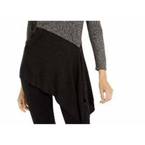 Maglione Asimmetrico Nero da Donna Alfani, Ricamato e Colorblock, Traspirante e Caldo, Mezza Manica, Stampa, Taglie dalla Petite alla XL, per l'Inverno - Product Image 3