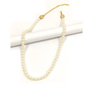 <b>Single</b> Line Cream Pearl Necklace Set - Product Image 2