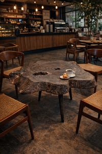 Table basse en teck massif écologique SOLOBEAT, table d'appoint pour la décoration intérieure - Product Image 5