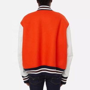 OEM Venta al por mayor personalizado de los hombres <span class=keywords><strong>Running</strong></span> Varsity <span class=keywords><strong>Jacket</strong></span> Stand Collar Panel de diseño de bloque de cierre de botón de cremallera disponible Colores personalizados - Product Image 4